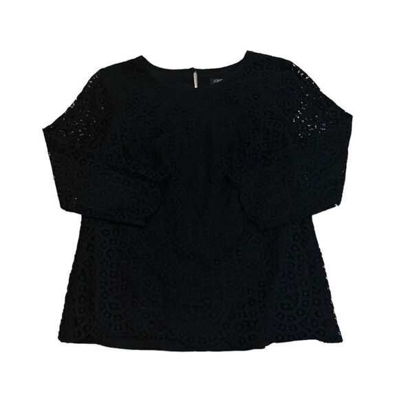 J. Crew Black Lace Blouse - Picture 1 of 5